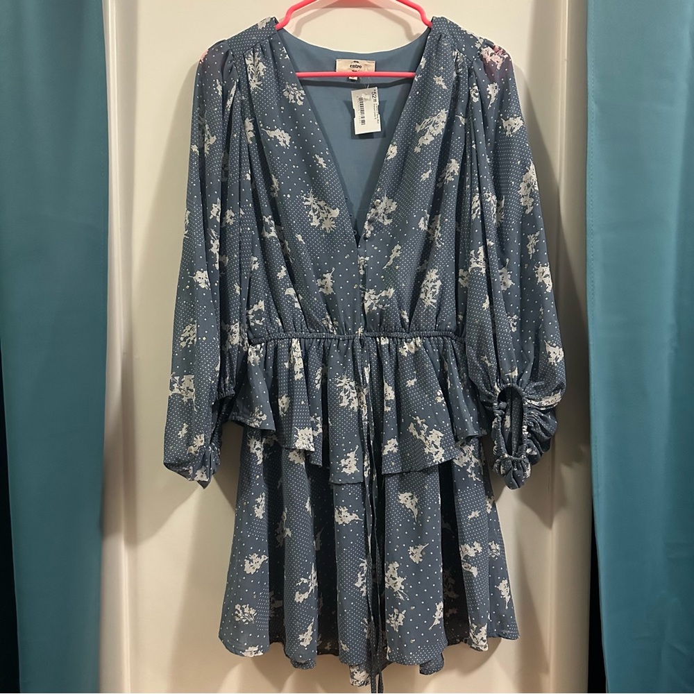 Entro Polka Dot Blue Dress
